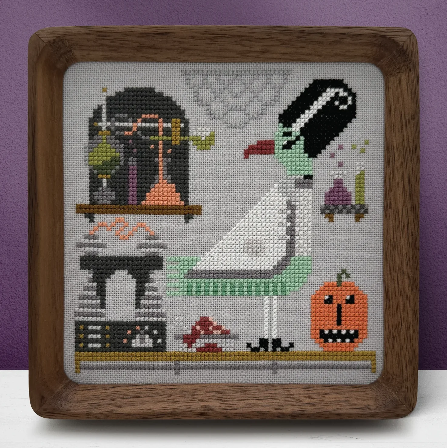 Trick or Tweet Bea Cross Stitch Pattern