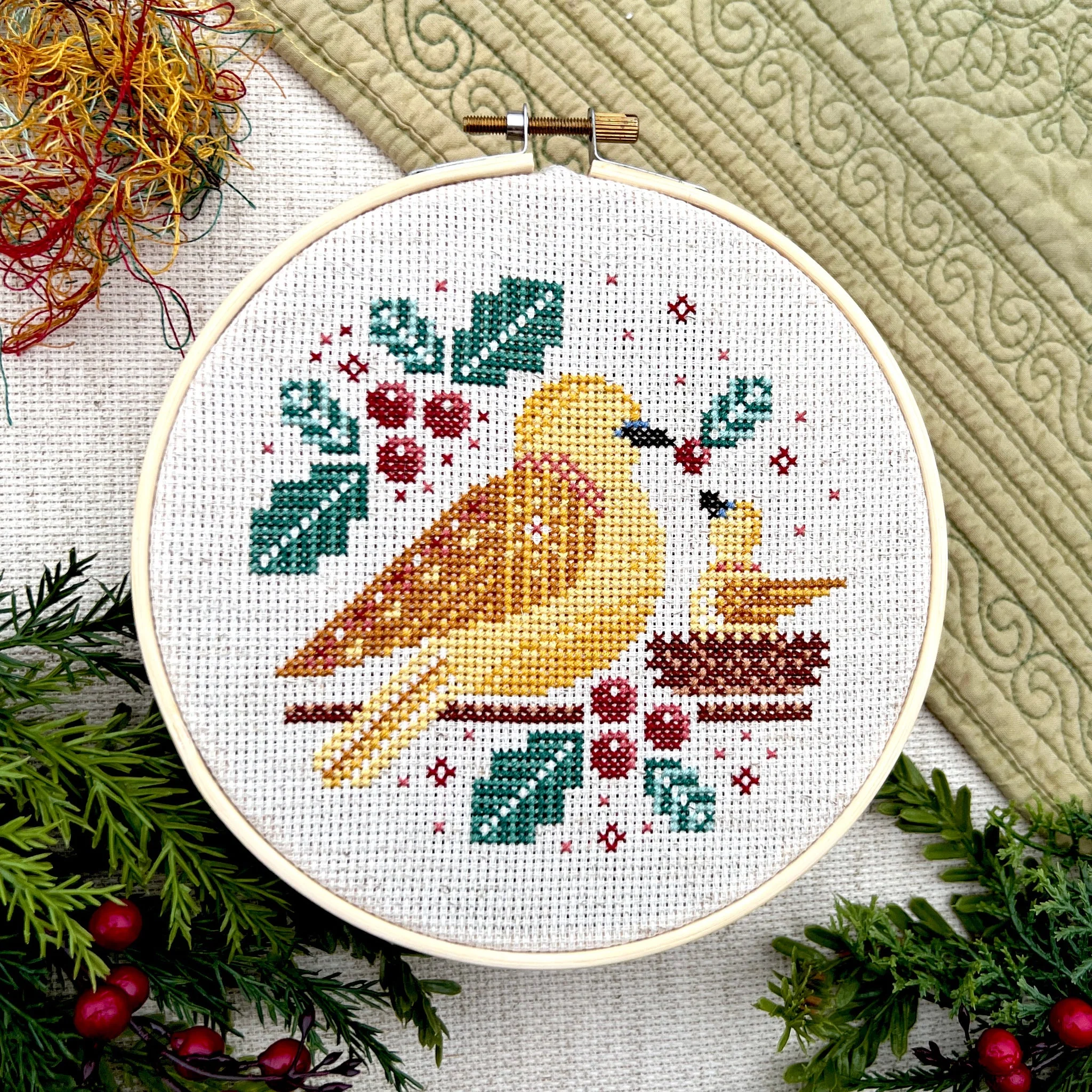 Turtle Doves Cross Stitch Pattern - Image 2