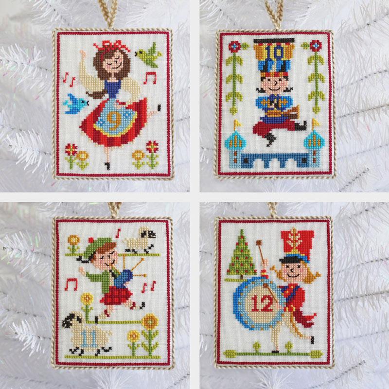Twelve Days of Christmas Cross Stitch Ornaments Pattern - Image 3
