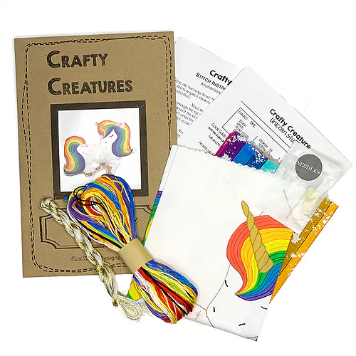 Unicorn Stuffie Hand Embroidery Kit - Image 2