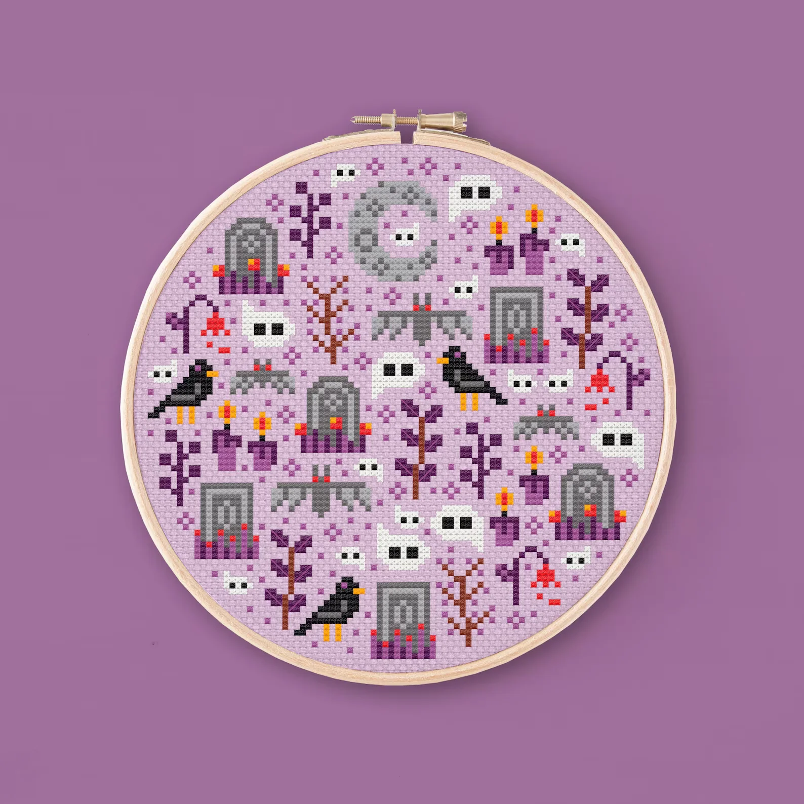 Victorian Graveyard Cross Stitch Pattern