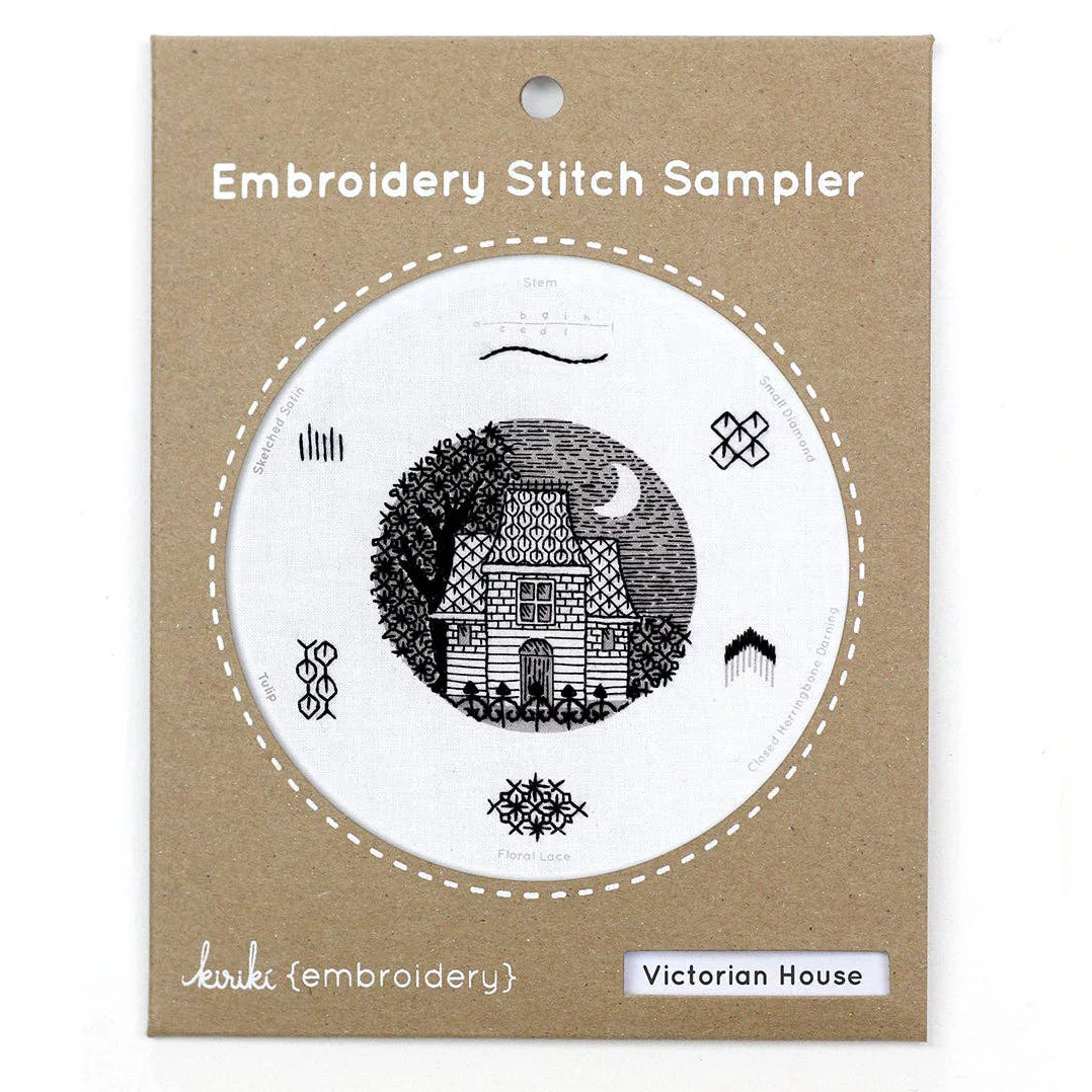 Hand Embroidery Stitch Sampler - Victorian House