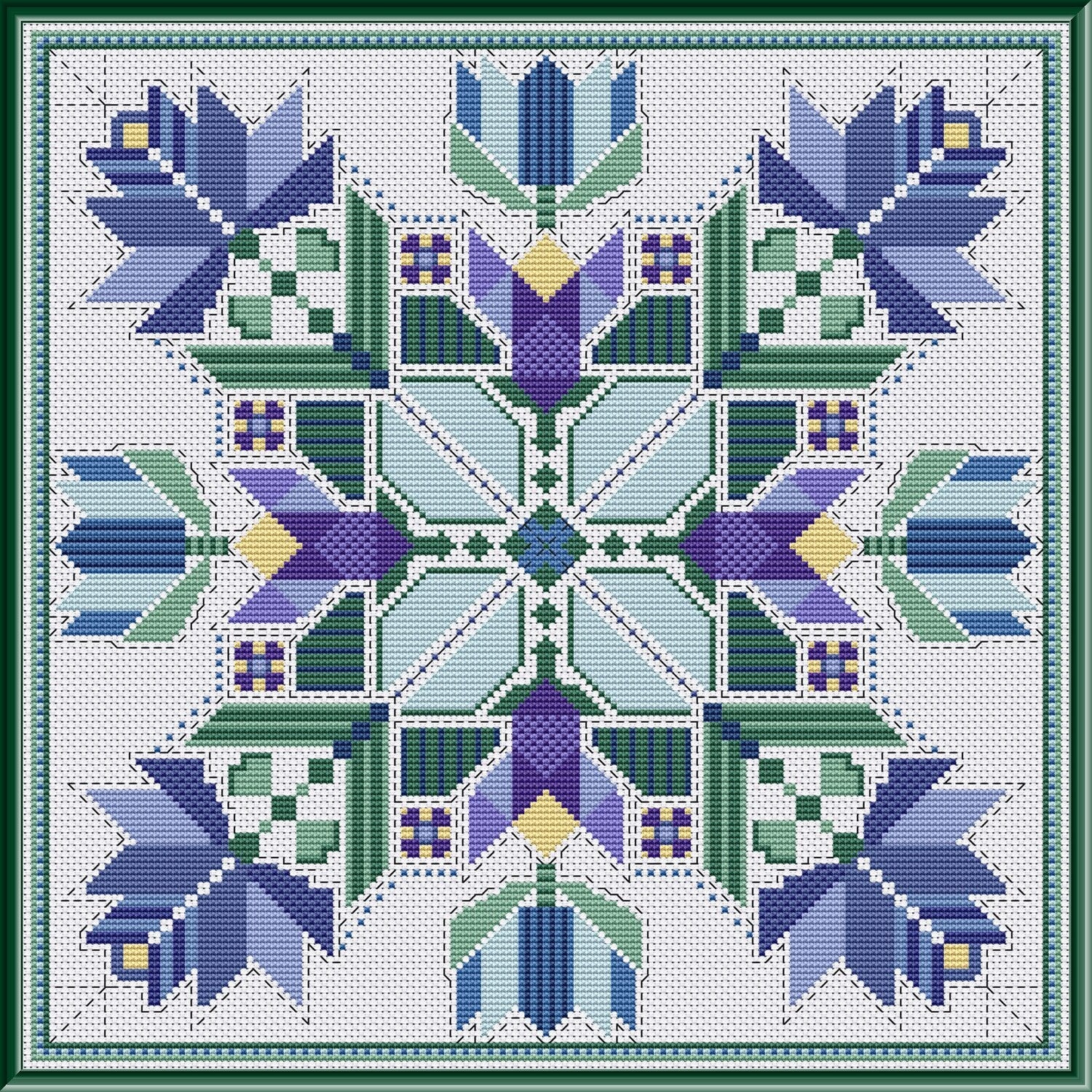 Violet Blue Cross Stitch Pattern