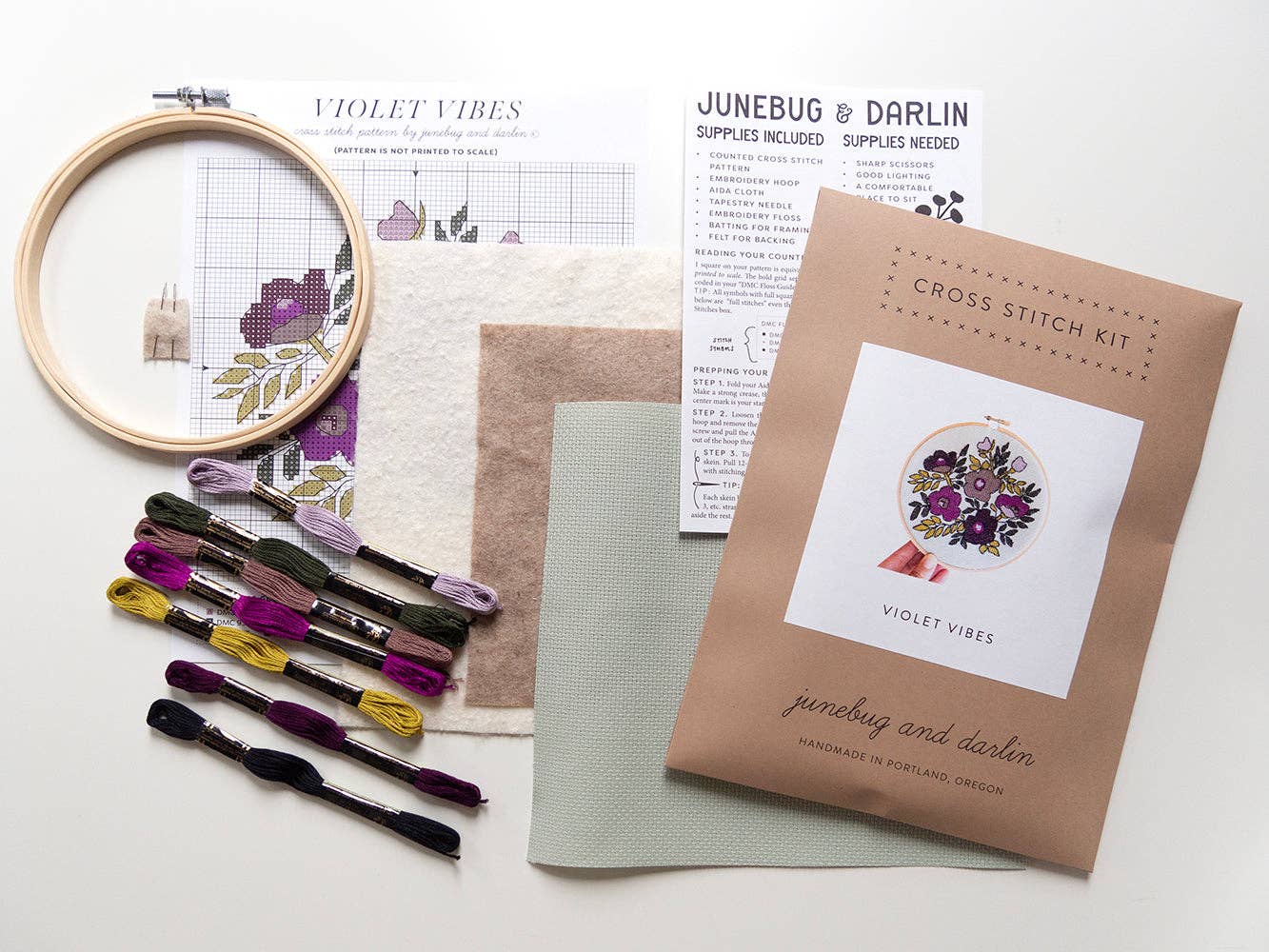 Violet Vibes Cross Stitch Kit - Image 3