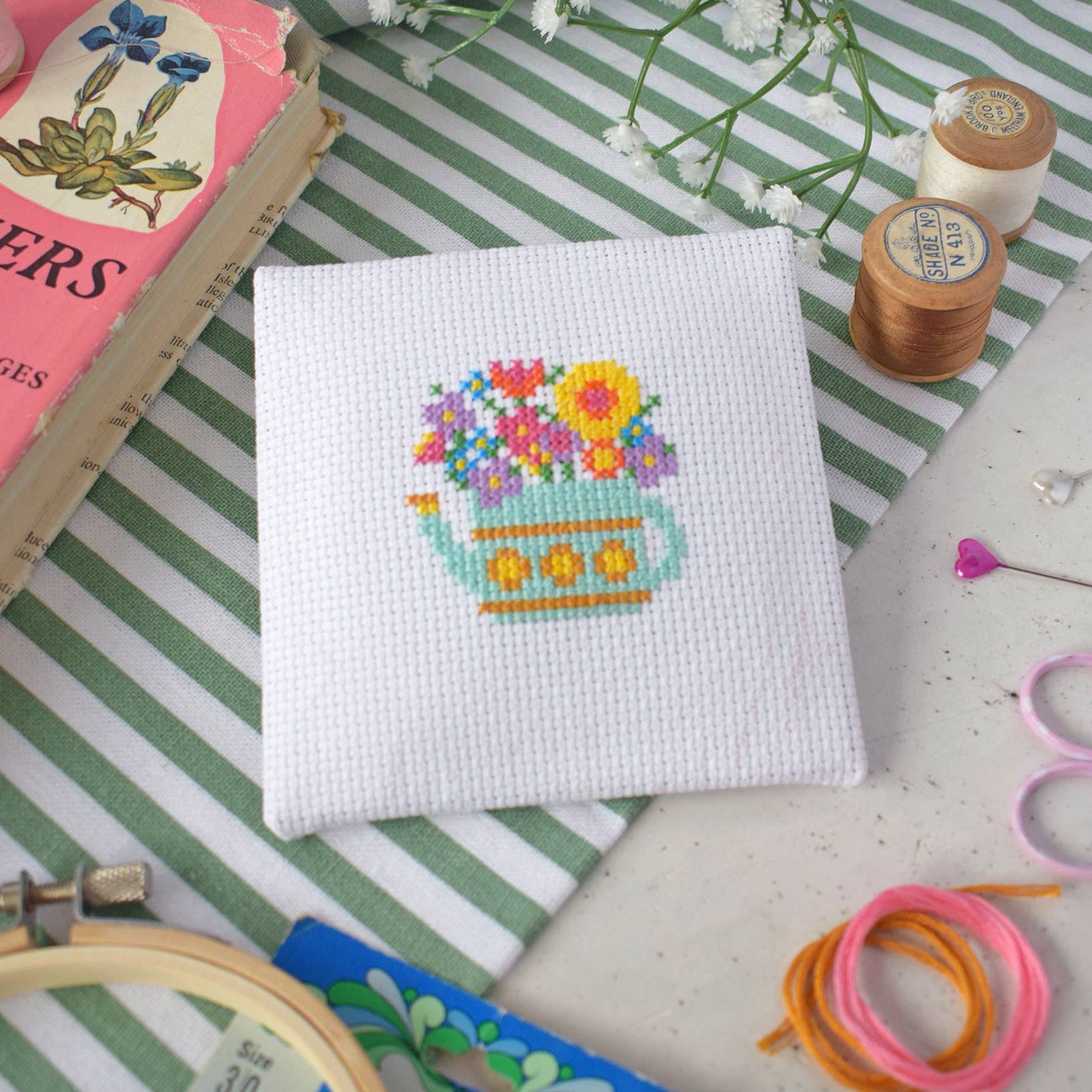 Watering Can Mini Cross Stitch Kit - Image 3