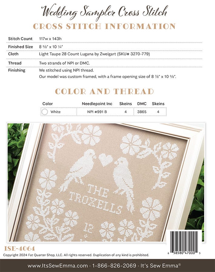 Wedding Sampler Cross Stitch Pattern - Image 2