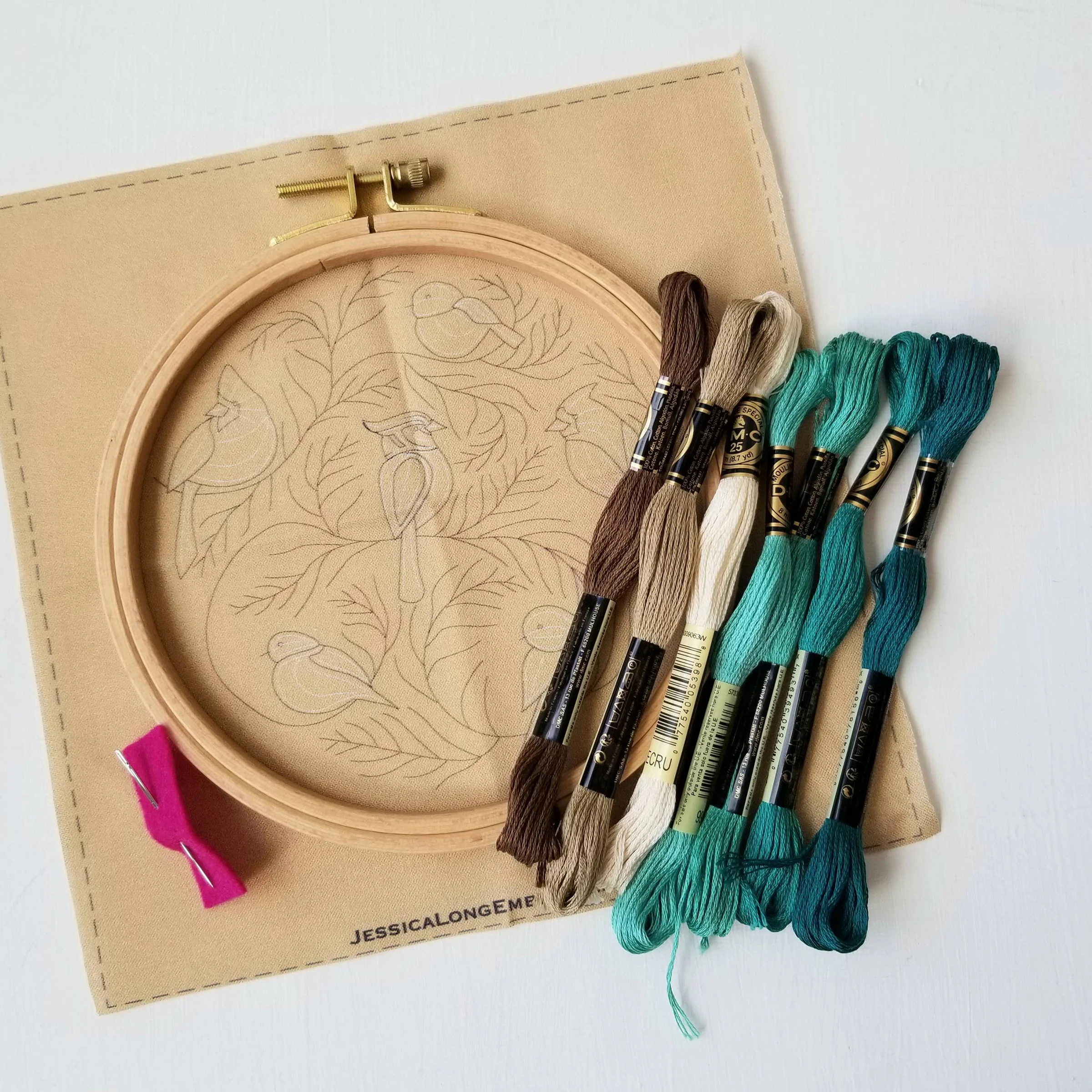 Winter Birds Hand Embroidery Kit - Image 3