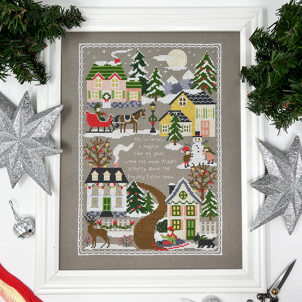 Winter Traditions Sampler Cross Stitch Pattern