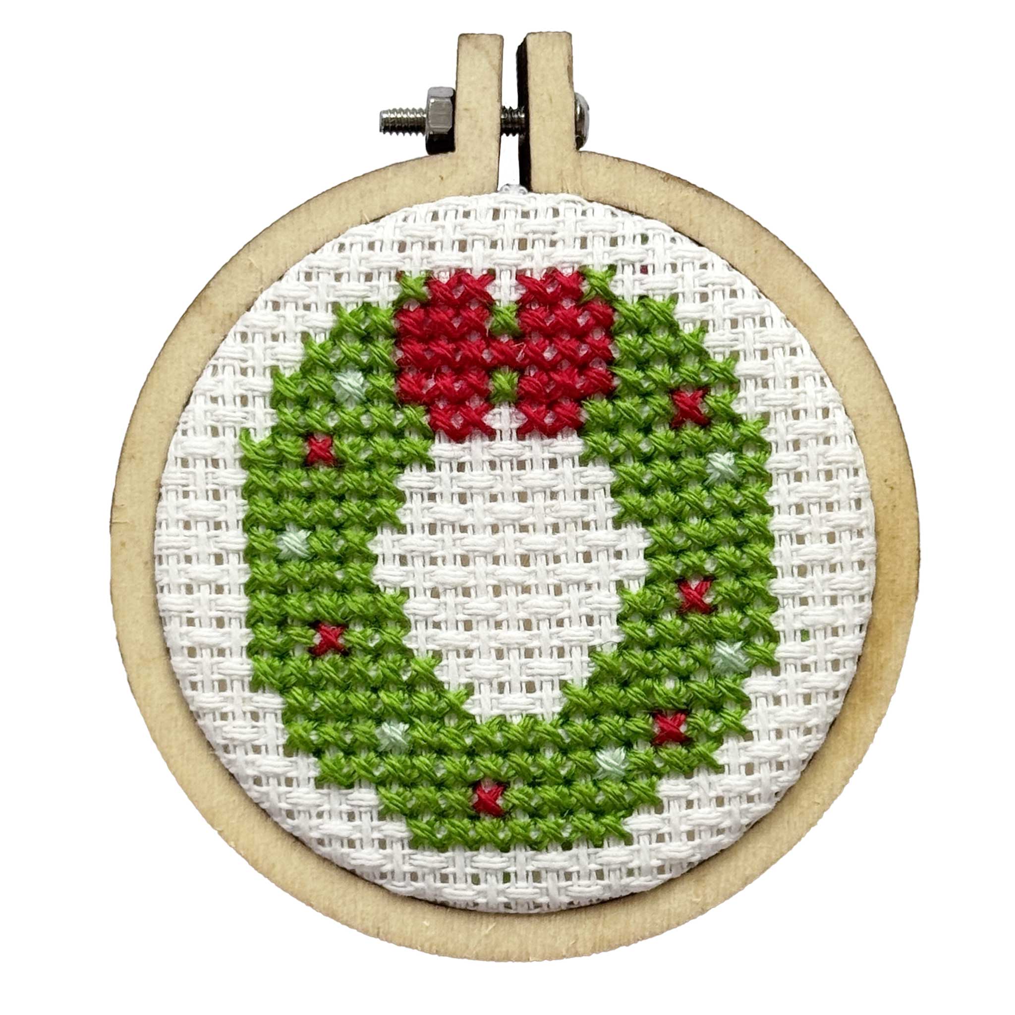 Mini Matchbox Cross Stitch Kit - Christmas Wreath - Image 2