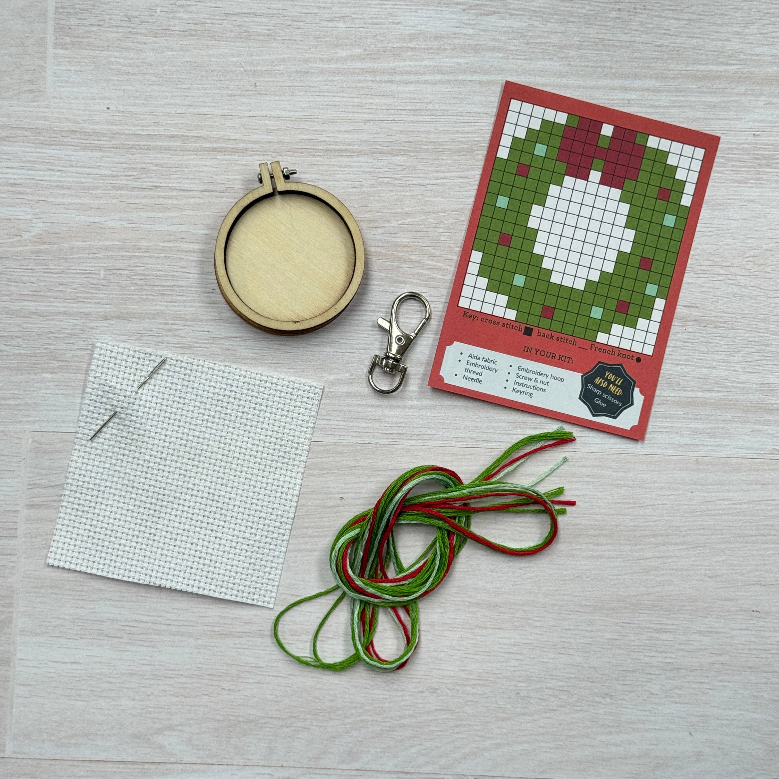 Mini Matchbox Cross Stitch Kit - Christmas Wreath - Image 4