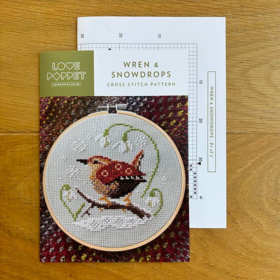 Wren and Snowdrops Cross Stitch Pattern - Image 3