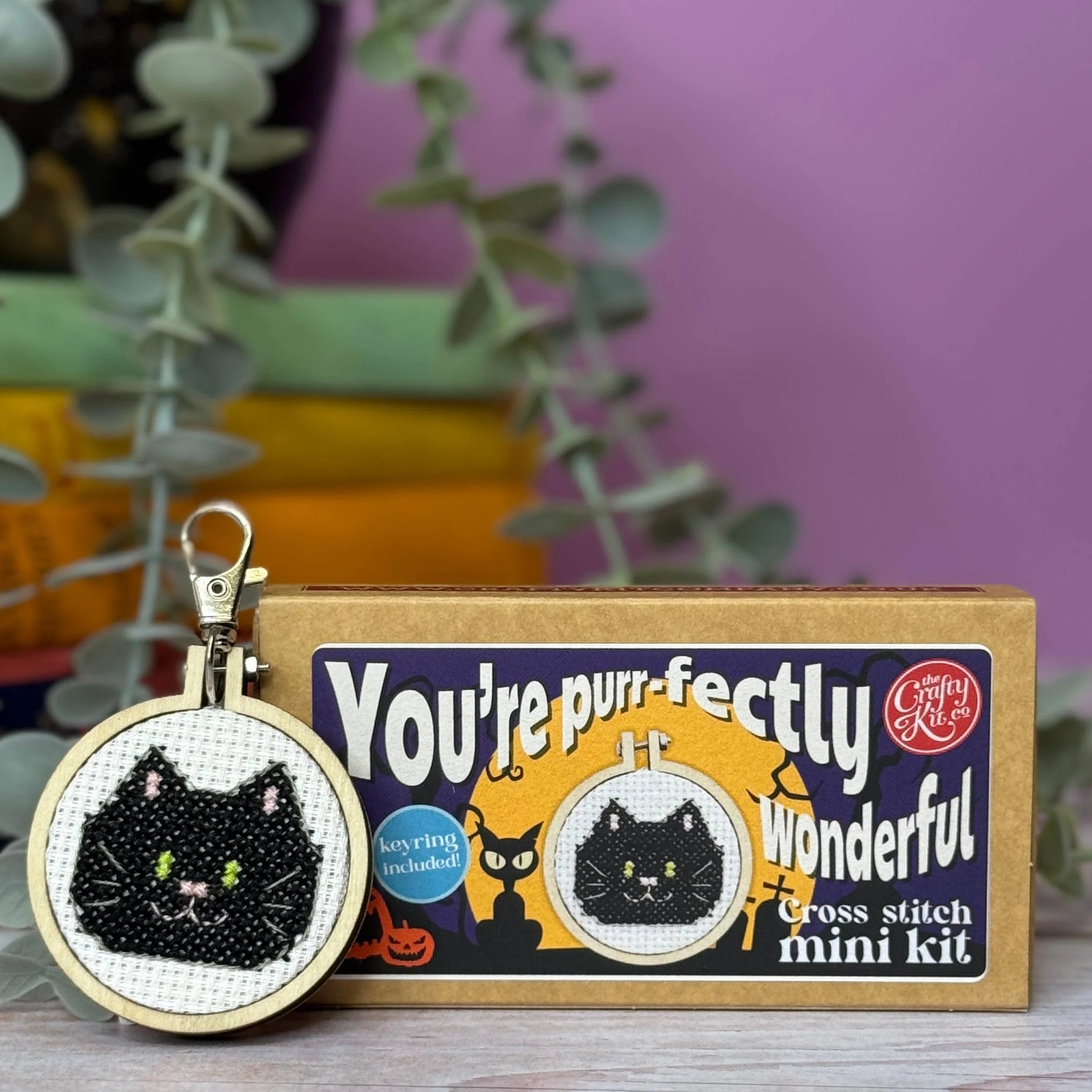 Mini Matchbox Cross Stitch Kit - You're Purr-fect