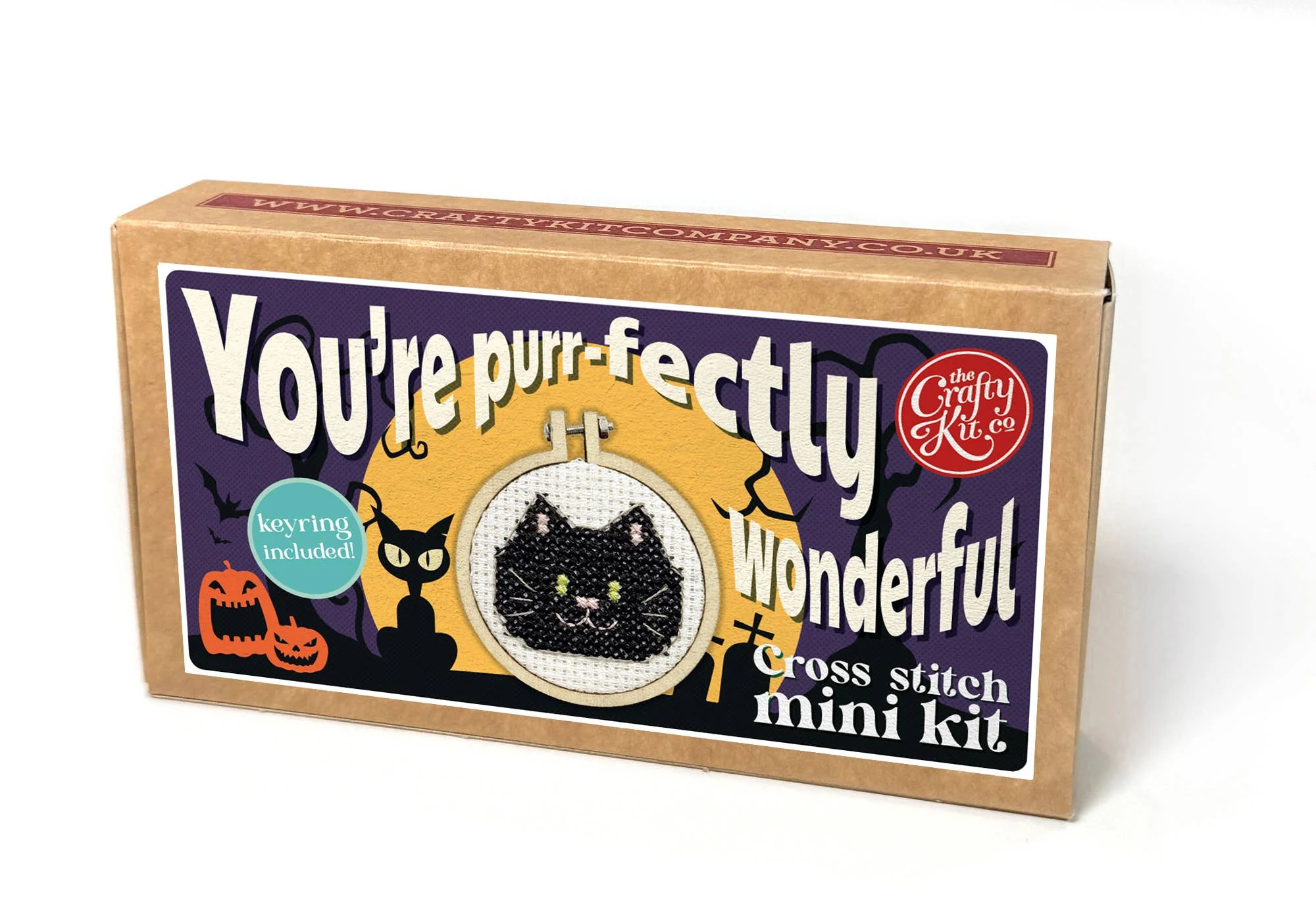 Mini Matchbox Cross Stitch Kit - You're Purr-fect - Image 3