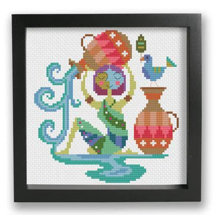 Zodiac Cross Stitch Pattern - Aquarius - Image 2