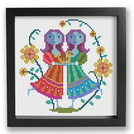 Zodiac Cross Stitch Pattern - Gemini - Image 2