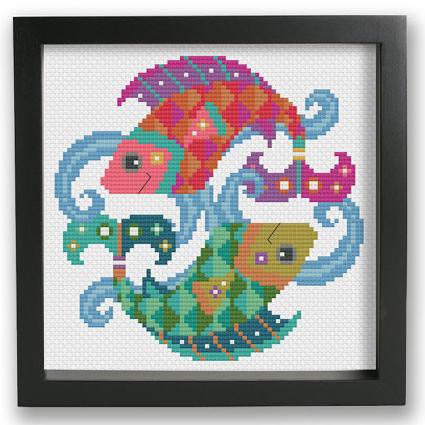 Zodiac Cross Stitch Pattern - Pisces - Image 2
